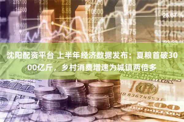 沈阳配资平台 上半年经济数据发布：夏粮首破3000亿斤，乡村消费增速为城镇两倍多